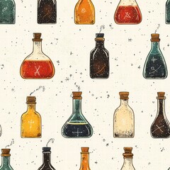 Poster - A diverse selection of bottles in different shapes and sizes perfect for storage and decoration