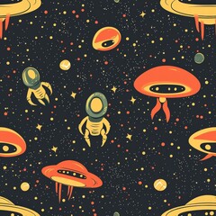 Poster - Stunning visual pattern of stars and planets in an expansive space theme for artistic projects