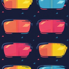 Poster - Vibrant collection of different colored glasses displayed together creating a colorful mosaic