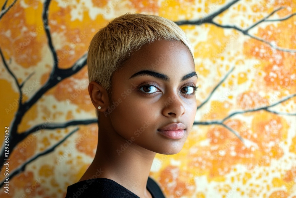 Gorgeous calm black girl - for ads, advertisement and web use. Short ...