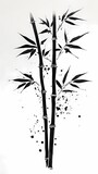 Retro ink bamboo pattern illustration poster background