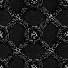 Poster - Bold black and white pattern featuring striking contrasts and dynamic visual elements for design