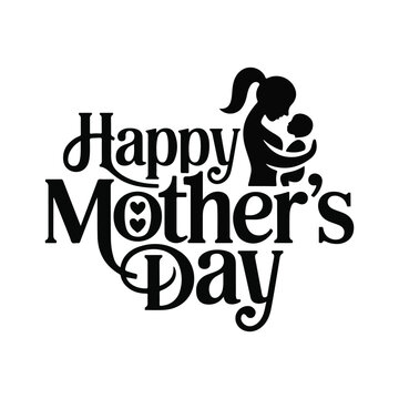 happy  Mother's Day calligraphy.  hand written lettering .Mother's Day typography isolated on white background. Vector typography composition for greeting card or poster design.