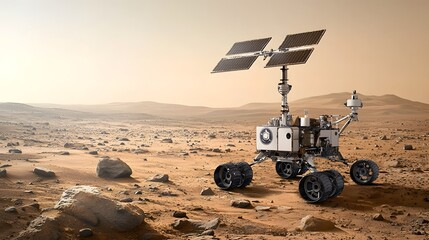 Poster - Advanced Space Probe Landing on Extraterrestrial Rocky Planet to Collect Samples and Data for Scientific Research and