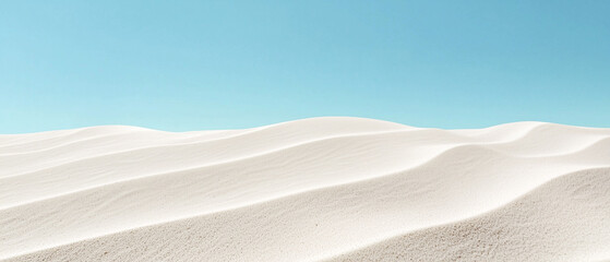 Poster - Smooth sand dunes under clear blue sky create serene and tranquil landscape