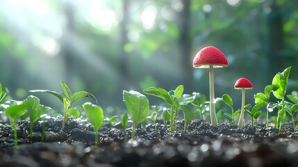 Poster - Detailed Scientific Diagram Illustrating the Process of Melanin Producing Fungi Converting Gamma Radiation Energy into Chemical Energy to Facilitate Their Growth and Survival in the Environment