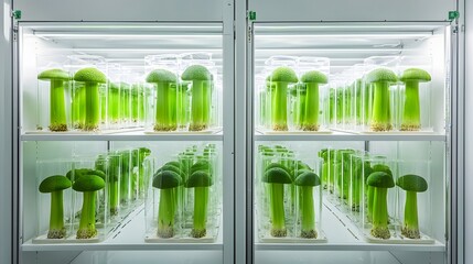 Poster - Experimental Setup Showcasing Fungi Exposed to Gamma Radiation in a Controlled Laboratory Chamber   Photo Capturing the Scientific and Investigation of the Effects of Gamma Radiation on Microbial
