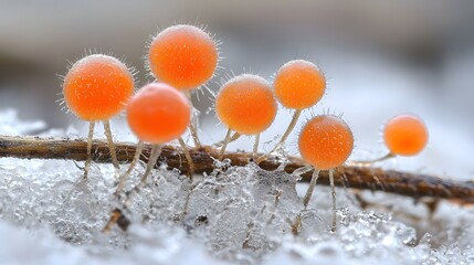 Poster - Isolated close up view of Cryptococcus neoformans fungi known for their ability to absorb gamma radiation showcasing their detailed textured surfaces and dark pigmentation
