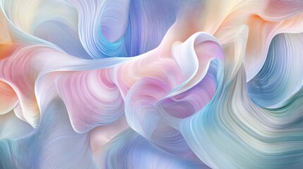 Poster - Abstract swirling pastel colors creating a soft, fluid texture with gentle gradients