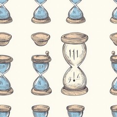 Poster - A series of hourglass shapes repeated in a creative and eye-catching graphic design concept