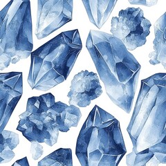 Poster - Stunning blue crystals sparkling under light creating a magical and enchanting aesthetic appeal
