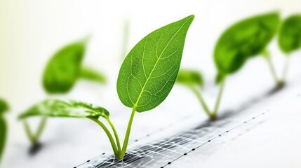 Wall Mural - Close-up of vibrant green leaves growing in a controlled environment, showcasing growth and vitality