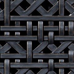 Poster - Exquisite black and gold pattern featuring intricate designs and luxurious aesthetic appeal