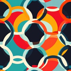 Poster - Vibrant and colorful pattern showcasing a variety of shapes and designs for creative inspiration