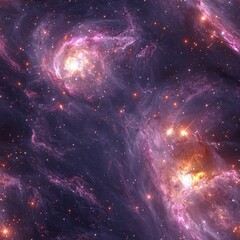 Poster - Splendid combination of nebula and star cluster in the night sky creating a celestial masterpiece