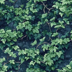 Poster - Lush and vibrant pattern of leaves in rich green shades creating a refreshing nature motif