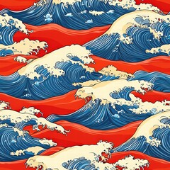 Poster - Calming wave pattern featuring fluid lines and soft curves creating a serene coastal atmosphere