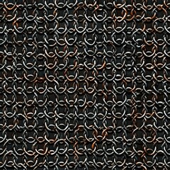 Poster - Interconnected chain of metal rings symbolizing strength and unity in industrial design aesthetics