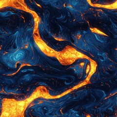 Poster - Unique fire and water pattern creating an intriguing contrast between elements in abstract design