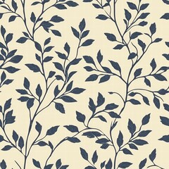 Poster - Wallpaper featuring a beautiful pattern of leaves showcasing nature's beauty in a decorative style