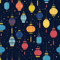 Poster - Stunning arrangement of lanterns in a captivating pattern demonstrating cultural richness and beauty