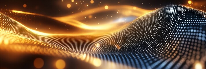 Leinwandbilder - Abstract representation of business trust and agreement in a dynamic, futuristic setting with golden hues and textured lines. Generative AI