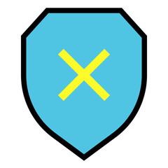 Fototapete - Security shield displaying x symbol for protection, safety, or blocked content