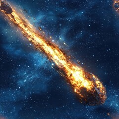 Poster - Breathtaking galaxy showcasing a large star at the center surrounded by a swirling cosmic landscape