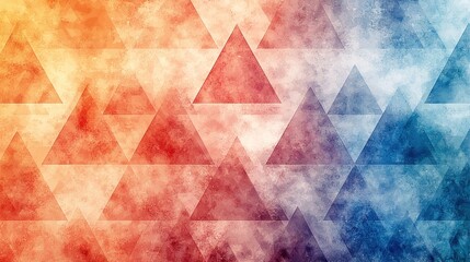 Poster - Colorful Geometric Triangle Pattern with Gradient Background Design