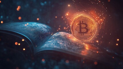 Aufkleber - Bitcoin Genesis: Digital Currency Emerging from the Pages of History