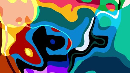 Poster - Colorful abstract psychedelic fluid background for summer music festival	