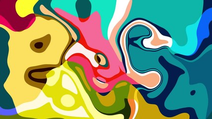 Poster - Colorful abstract psychedelic fluid background for summer music festival	