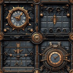 Poster - Classic clock face captured in detail highlighting its mechanism and timekeeping functionality