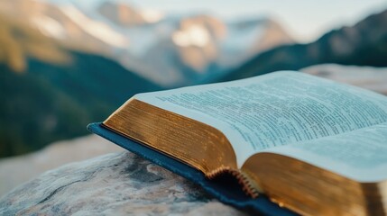 Poster - A close-up of an opened book with crisp pages against a smooth white background, conveying serenity.