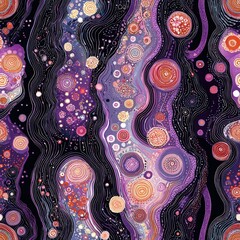 Poster - Abstract pattern featuring bold purple and red colors creating a striking visual composition