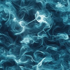 Aufkleber - dense blue smoke rising and twisting against a solid dark background evoking a sense of mystery