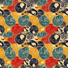 Poster - Dynamic pattern featuring a variety of distinct shapes and forms for creative design projects