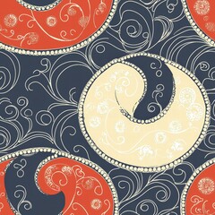 Poster - Elegant pattern composed of swirls and curves for artistic expression and creative design use