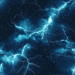 Poster - Spectacular lightnings in the night sky creating an awe-inspiring display of natural electric power
