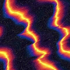Poster - Vibrant pattern featuring dynamic swirls in shades of orange and blue creating a lively design