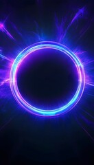 Poster - glowing circular portal with cosmic energy against a dark background
