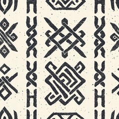 Poster - Striking black and white pattern with geometric shapes creating a timeless and classy look