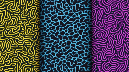 Poster - Abstract patterns with vibrant colors in a seamless design, suitable for backgrounds and textiles