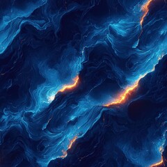 Poster - Vibrant blue and orange swirl creating a stunning abstract pattern full of energy and movement