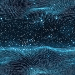 Poster - Deep blue and black background with a captivating pattern of stars twinkling in the night sky
