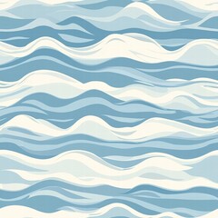 Poster - Abstract blue and white wave pattern creating a dynamic and flowing design with fluid motion