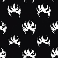 Poster - Fiery pattern of white flames creating a dramatic and eye-catching visual element for design