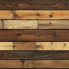Poster - Natural wood planks displayed together for textured backgrounds and rustic design elements