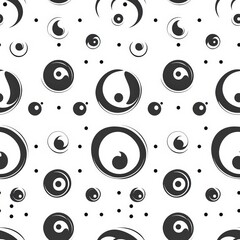 Poster - Playful pattern of circles and dots in various sizes and colors creating a fun and lively design