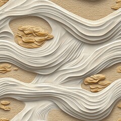 Poster - Elegant wall featuring a unique wave pattern creating an appealing flowing design for interiors